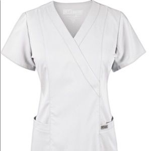 Grey's Anatomy Mock Wrap Elastic Back Top